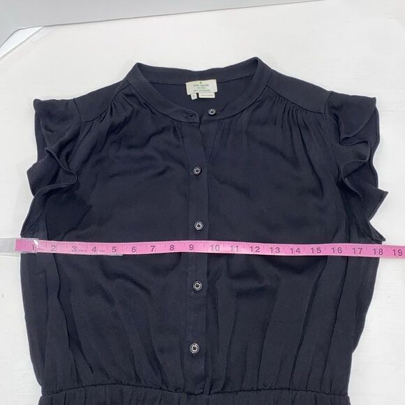 Kate Spade Crepe Romper Cap Sleeve With Ruffle Detail Black Size 8 - Picture 7 of 16